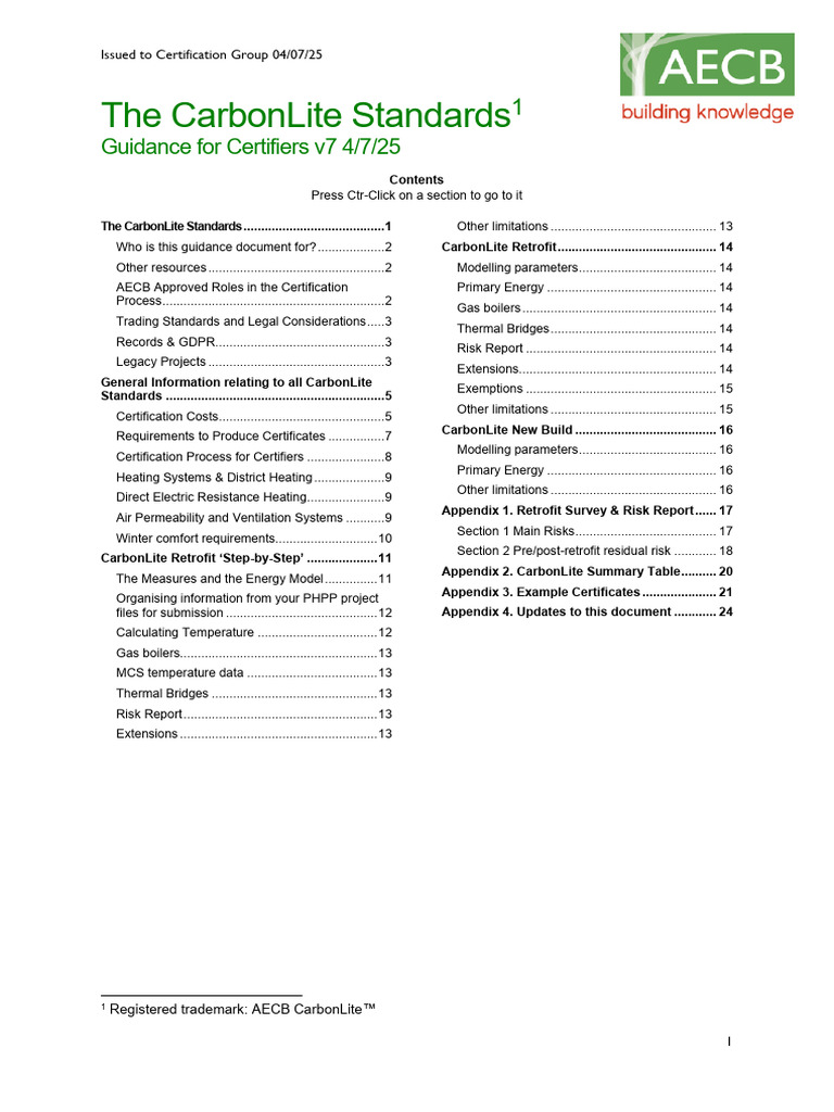 CarbonLite Standards Guidance for Certifiers | PDF | Ventilation ...