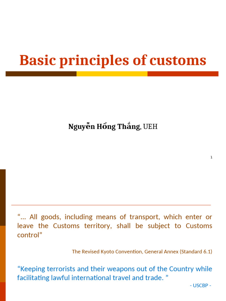 4 - Customs Basic Principles | PDF