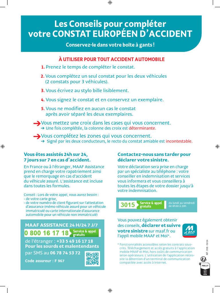 Guide du constat amiable d'accident | PDF | Permis de conduire | Véhicules