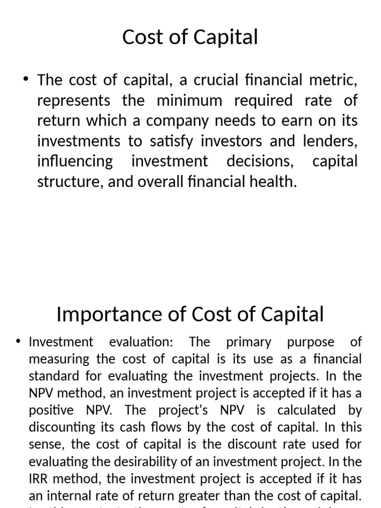 New Cost of capital&Capital structure | PDF | Dividend | Cost Of Capital