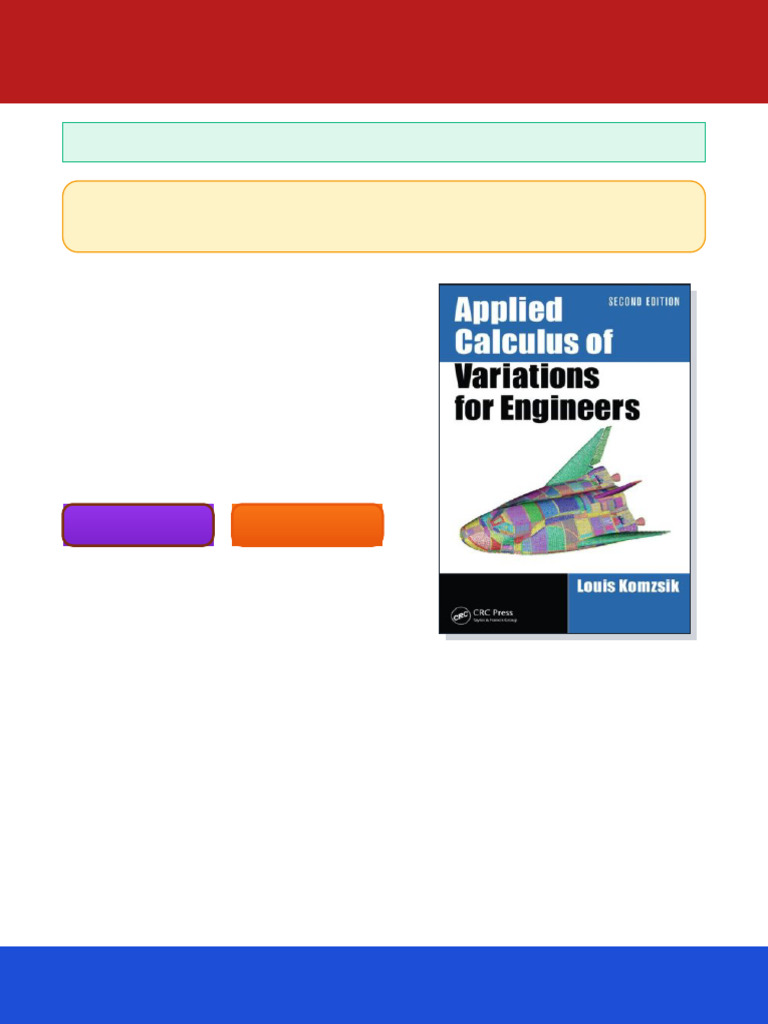 Applied Calculus of Variations For Engineers Second Edition Louis ...