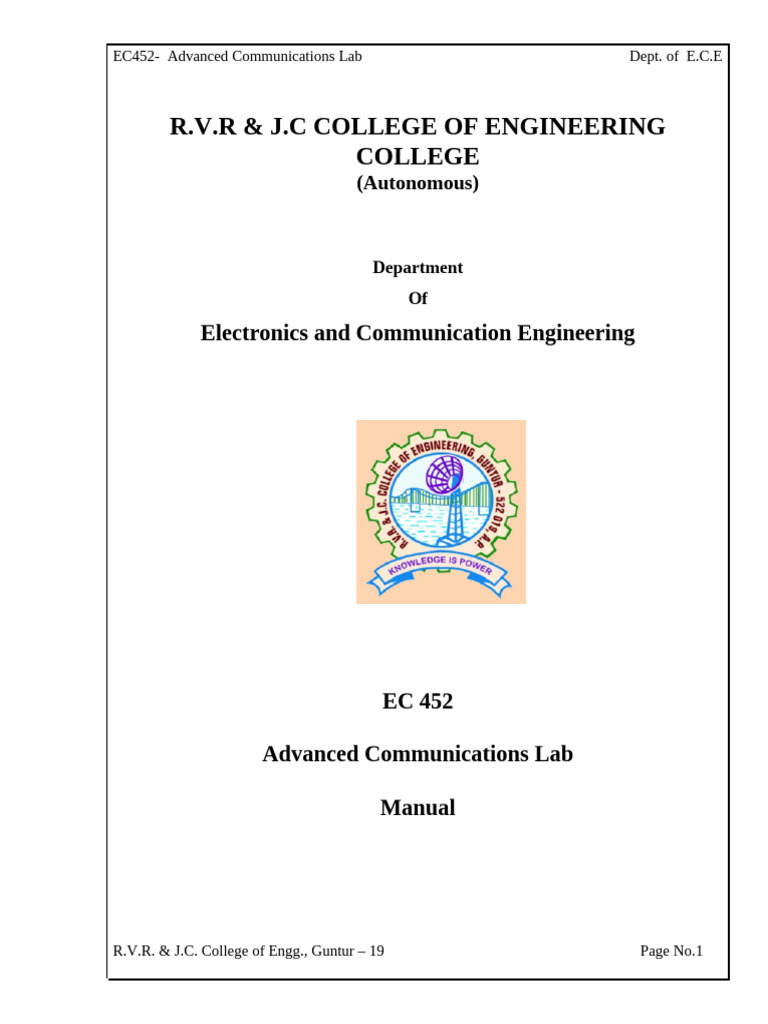 Advanced Communications Lab Manual | PDF | Waveguide | Microwave