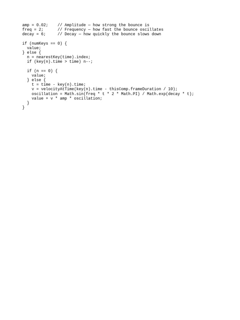 Bounce Animation with Oscillation Code | PDF
