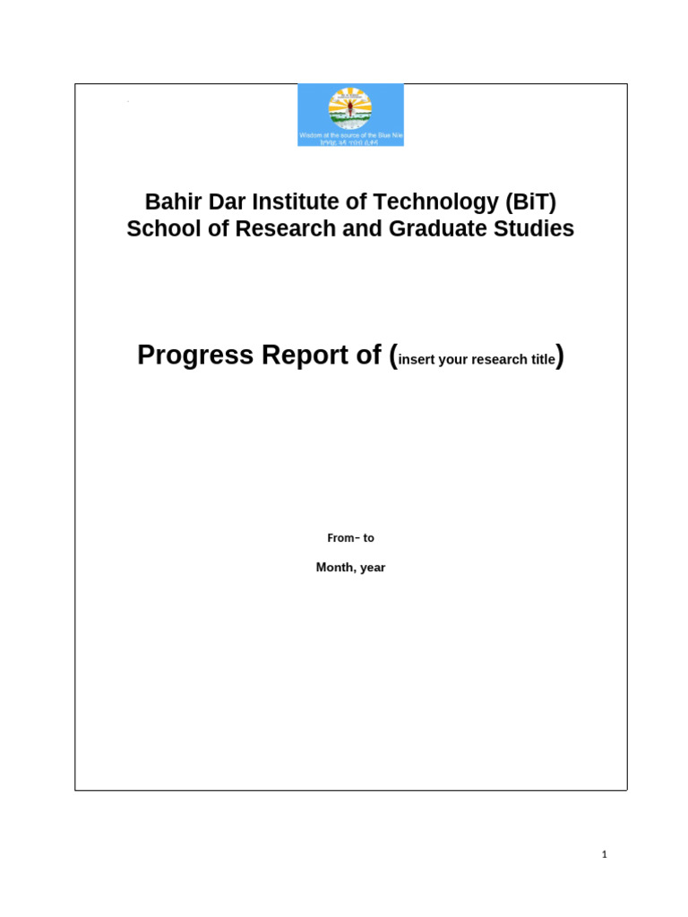 BiT Research Progress Report Template | PDF