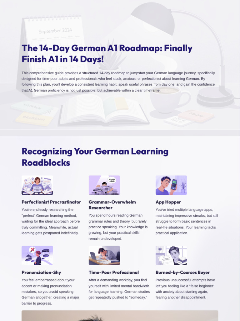 The 14 Day German A1 Roadmap Finally Finish A1 in 14 Days | PDF ...