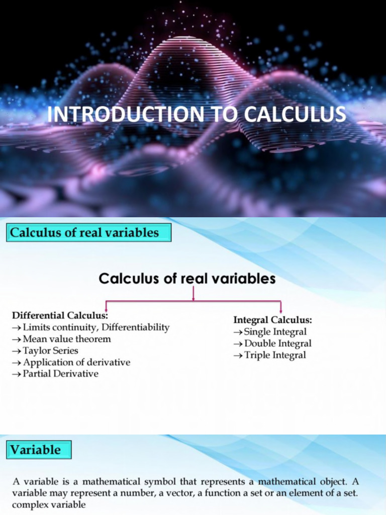 Lecture-01 - Introduction To Calculus Part - 01 | PDF