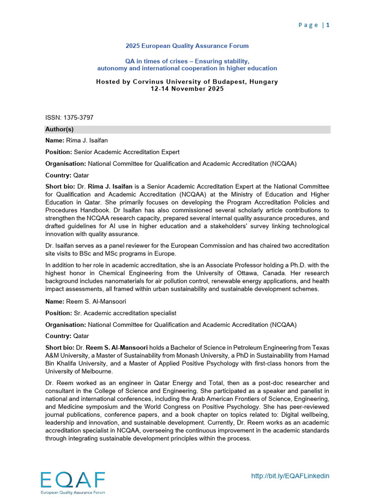 QA Framework for Joint Degrees in Europe | PDF | Governance | Quality ...