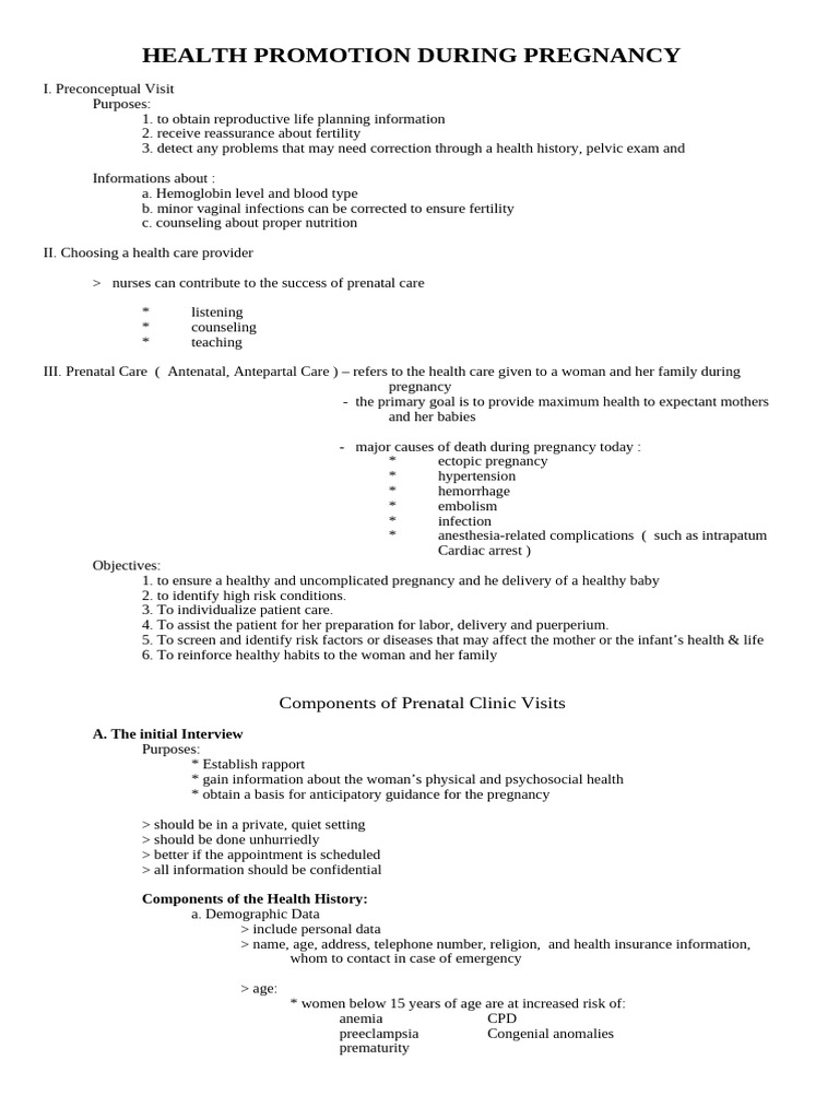 Health Promotion in Pregnancy Guide | PDF | Pregnancy | Cervical Cancer