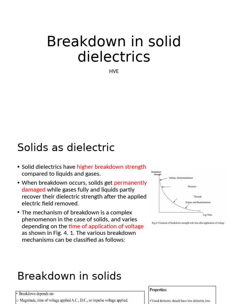 Breakdown Mechanisms in Solid Dielectrics | PDF | Electrical Breakdown ...