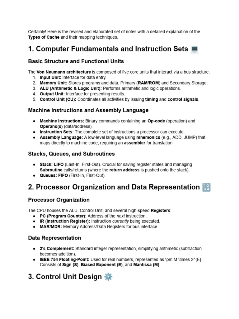 Rewrite The Notes But Explain Types of Cache in El.. | PDF | Cpu Cache ...
