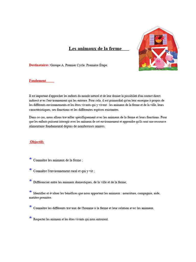 Découverte des animaux de la ferme | PDF | Environnement naturel | Biologie
