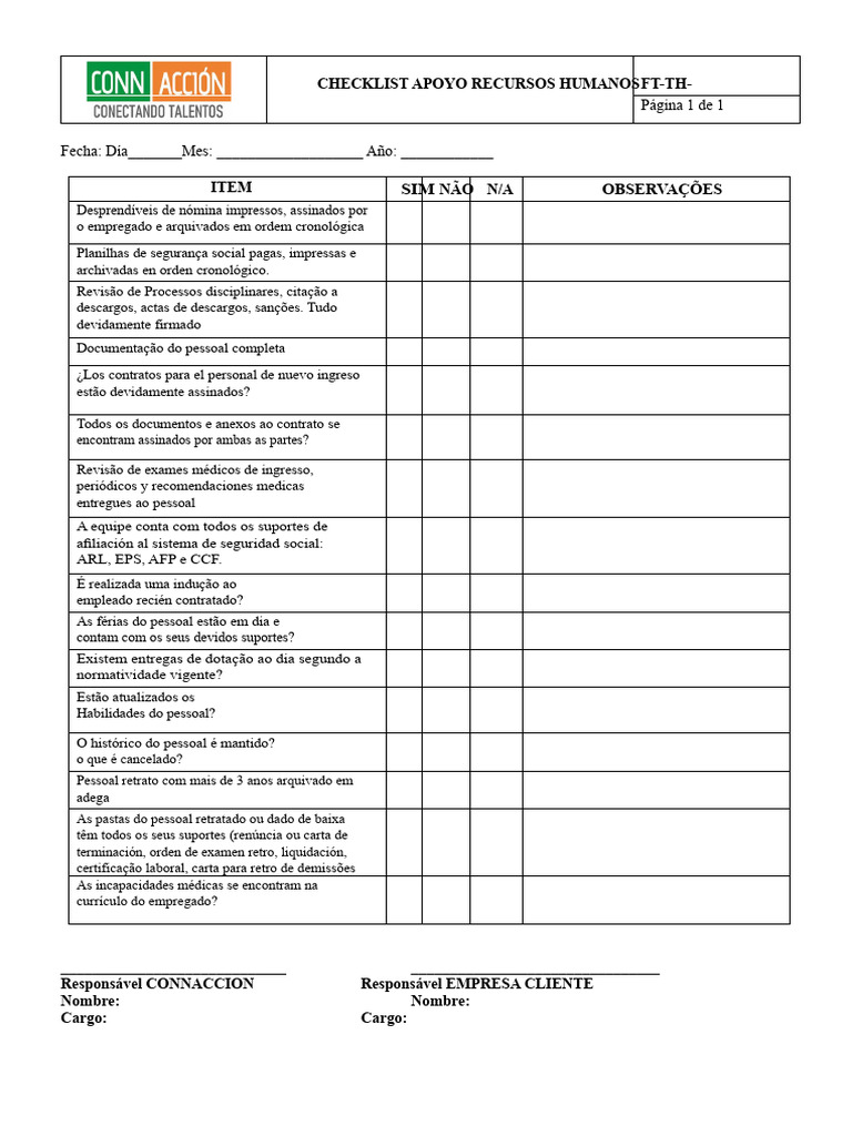 Checklist Recursos Humanos Completo | PDF