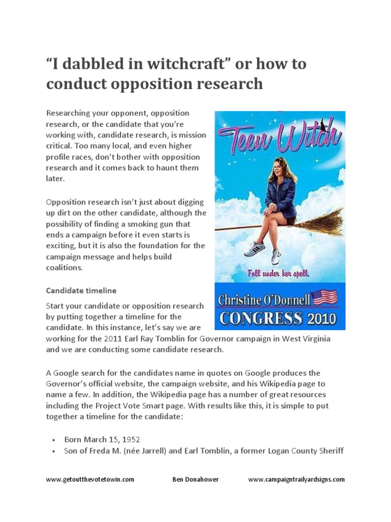 Campaign Opposition Research Guide | PDF | Social Media | Popular ...