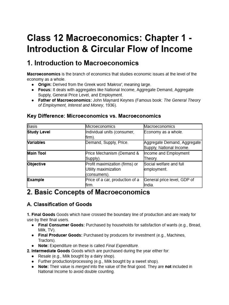 Macroeconomics Overview: Income Flow | PDF | Macroeconomics | Capital ...