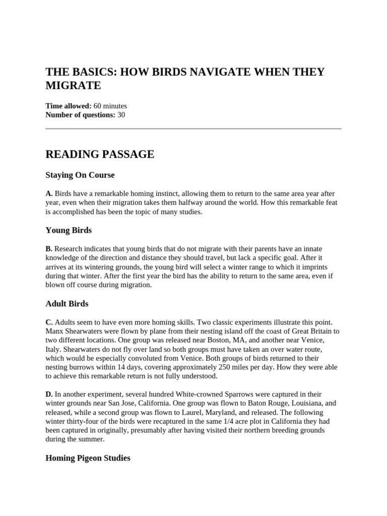 Bird Migration Navigation Techniques | PDF | Bird Migration