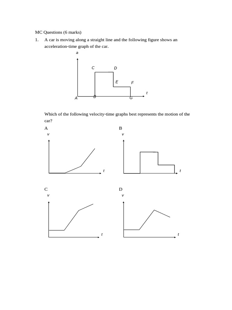 Physics MCQ and Short Answer Solutions | PDF | Force | Kinetic Energy