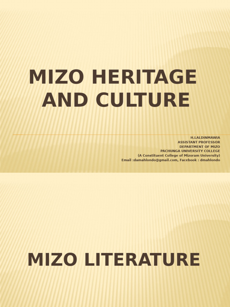 Mizo Heritage: Literature and Culture | PDF