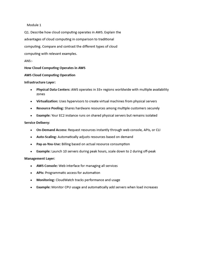 Module 1 (Aws Solution Arch) | PDF | Amazon Web Services | Cloud Computing