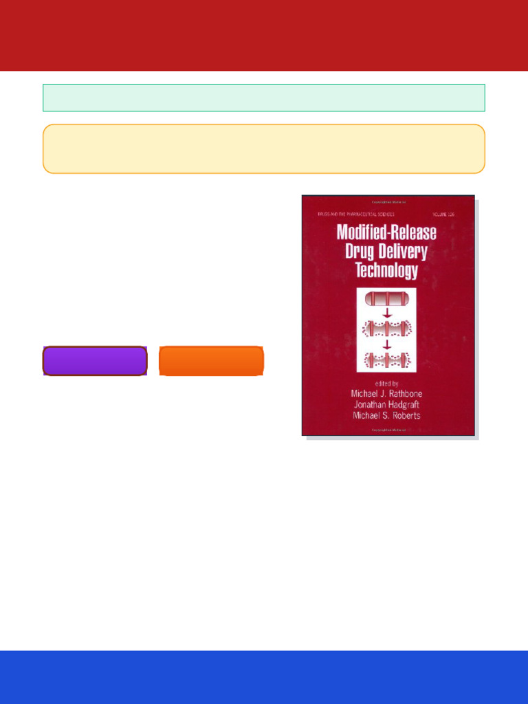 Modified Release Drug Delivery Technology 1st Edition Michael J ...