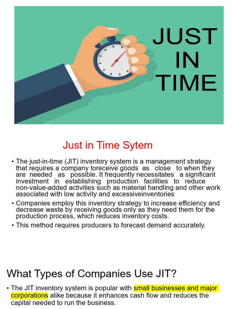 Just-in-Time Inventory System Overview | PDF | Lean Manufacturing ...