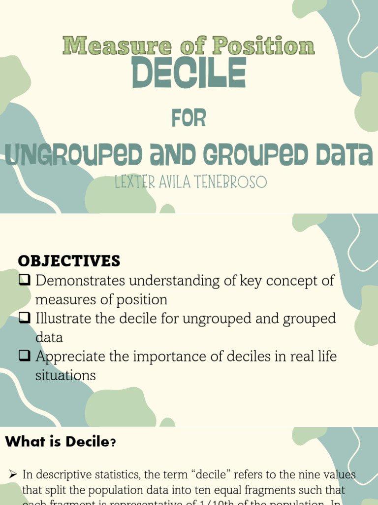 Understanding Deciles in Statistics | PDF | Data | Statistics
