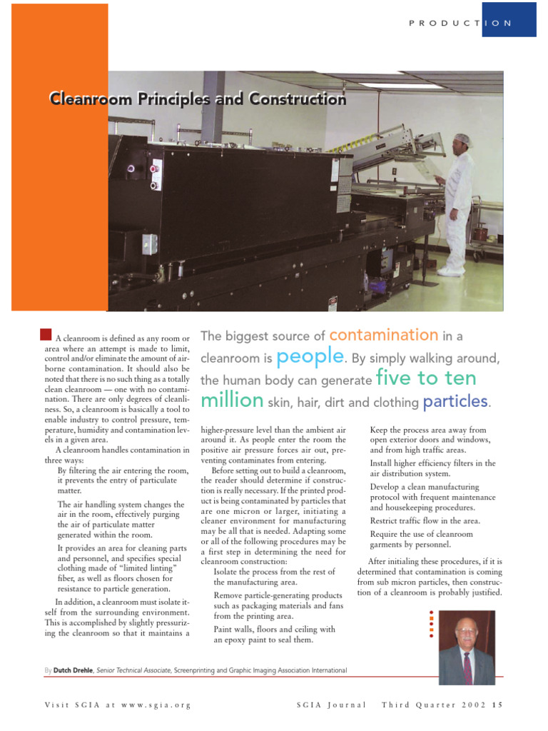 Cleanroom Design and Contamination Control | PDF