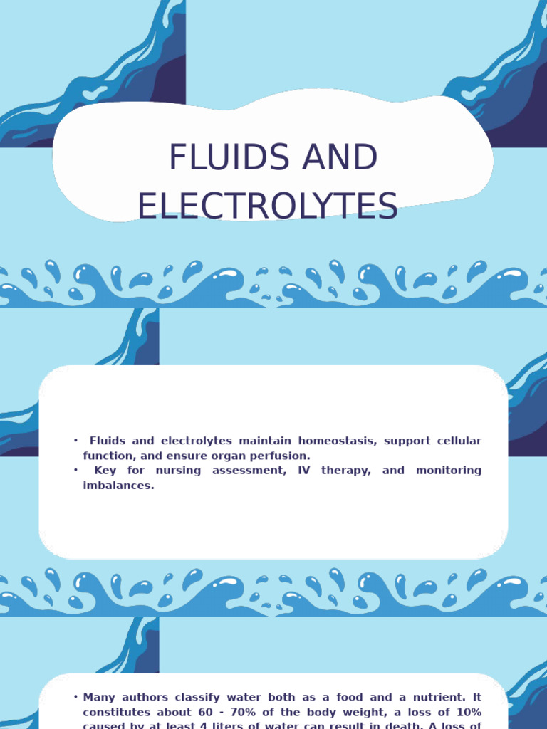 Fluids and Electrolytes | PDF | Physiology | Medical Specialties