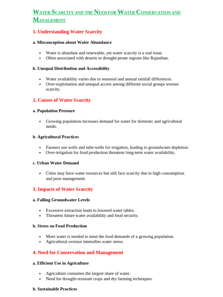 Water Scarcity: Causes and Solutions | PDF | Water Scarcity | Water