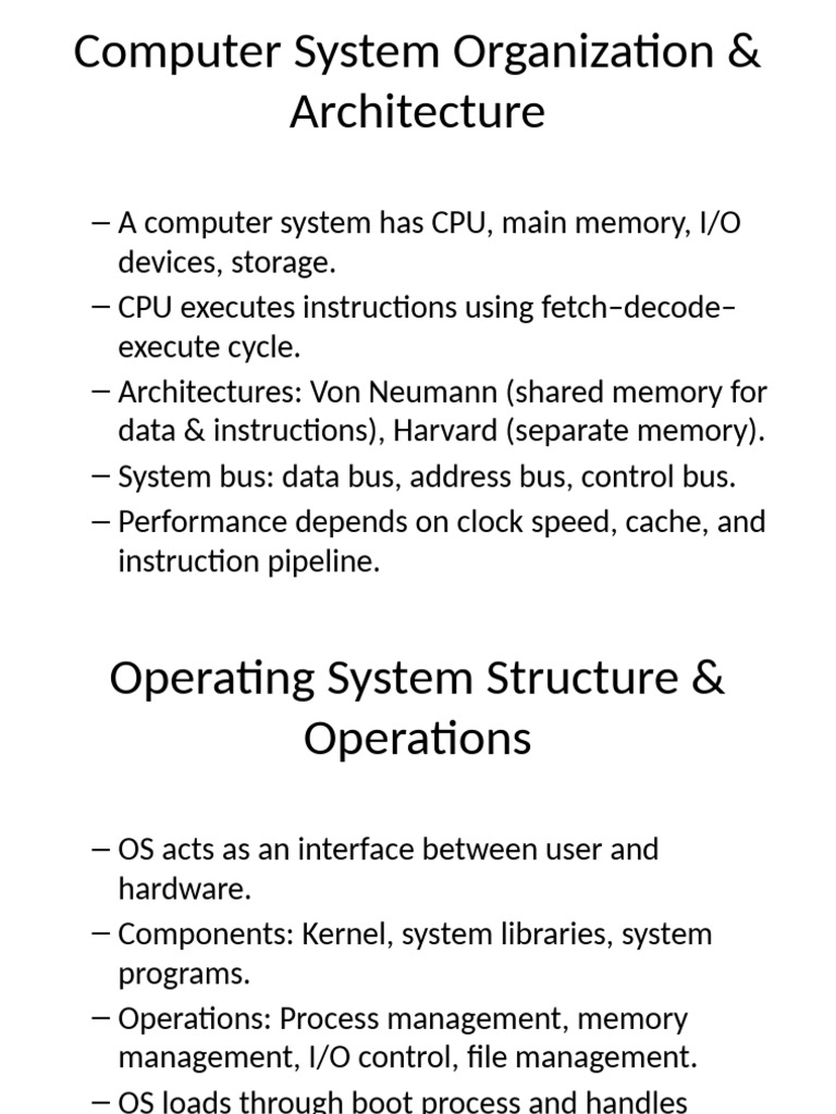 Computer System Architecture & OS Overview | PDF | Process (Computing ...