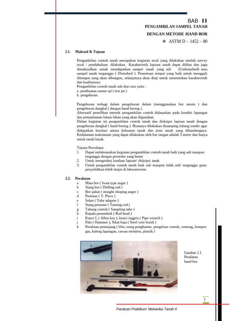 Praktikum Sondir Dan Hand Bor, 2025 | PDF