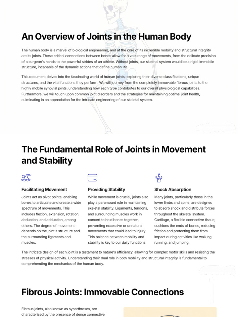 Understanding Human Joints and Their Functions | PDF | Joint ...