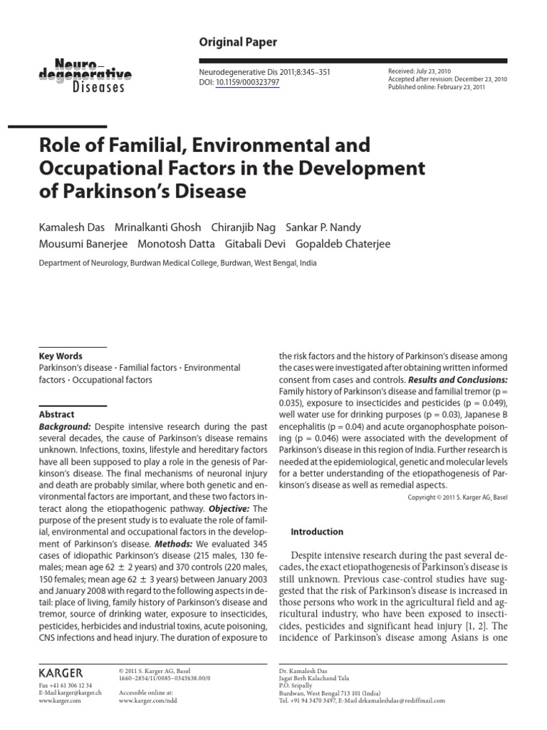 Paper Neuro Degenerative Dis | PDF | Parkinson's Disease | Neurology