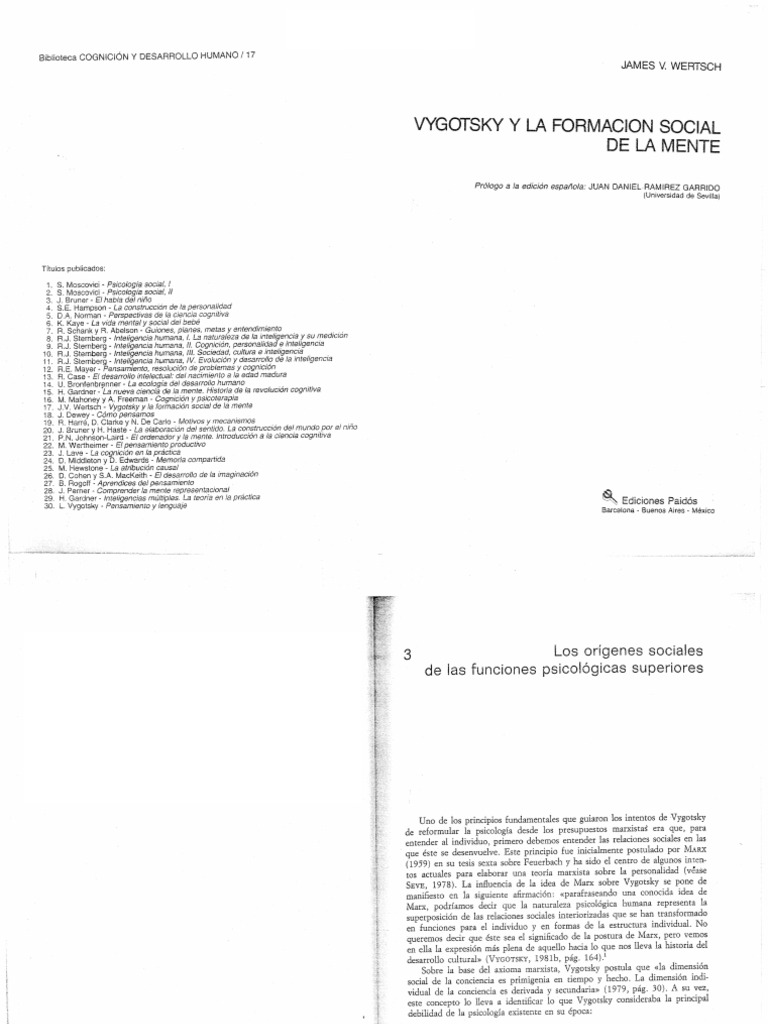 Wertsch, J. (1988) - Los Orígenes Sociales de Las Funciones ...