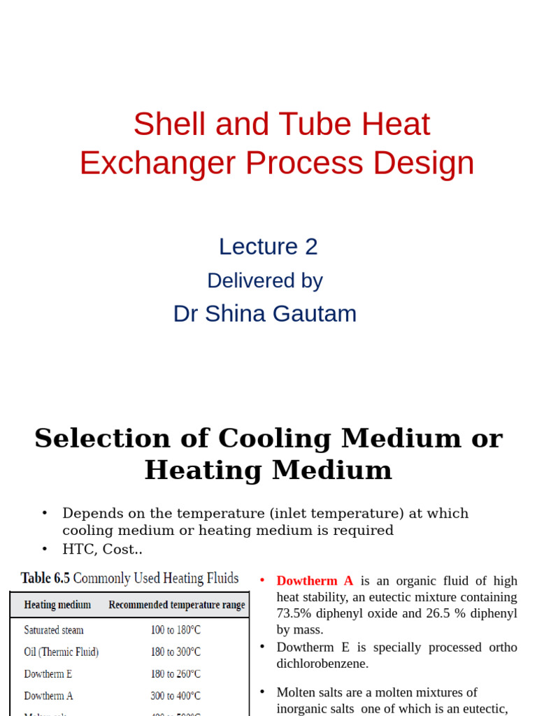 Lecture 2 Shell and Tube Heat Exchanger-1 | PDF | Heat Transfer | Heat ...