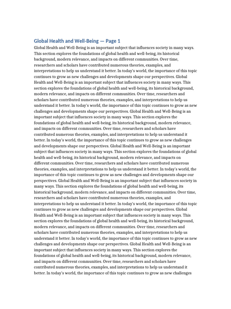 Foundations of Global Health Insights | PDF | Global Health | Society