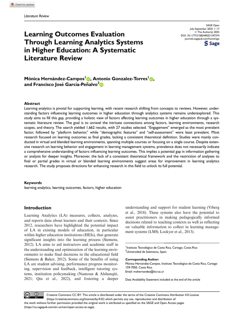 Learning Outcomes in Higher Education Analytics | PDF | Methodology ...