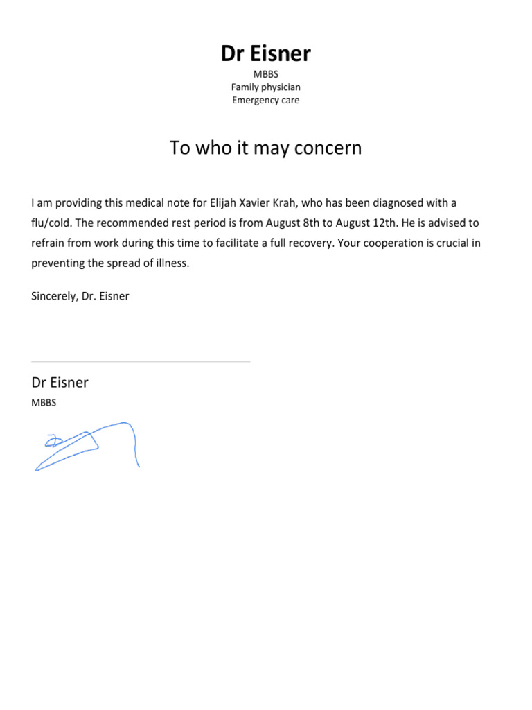 Doctor Note | PDF