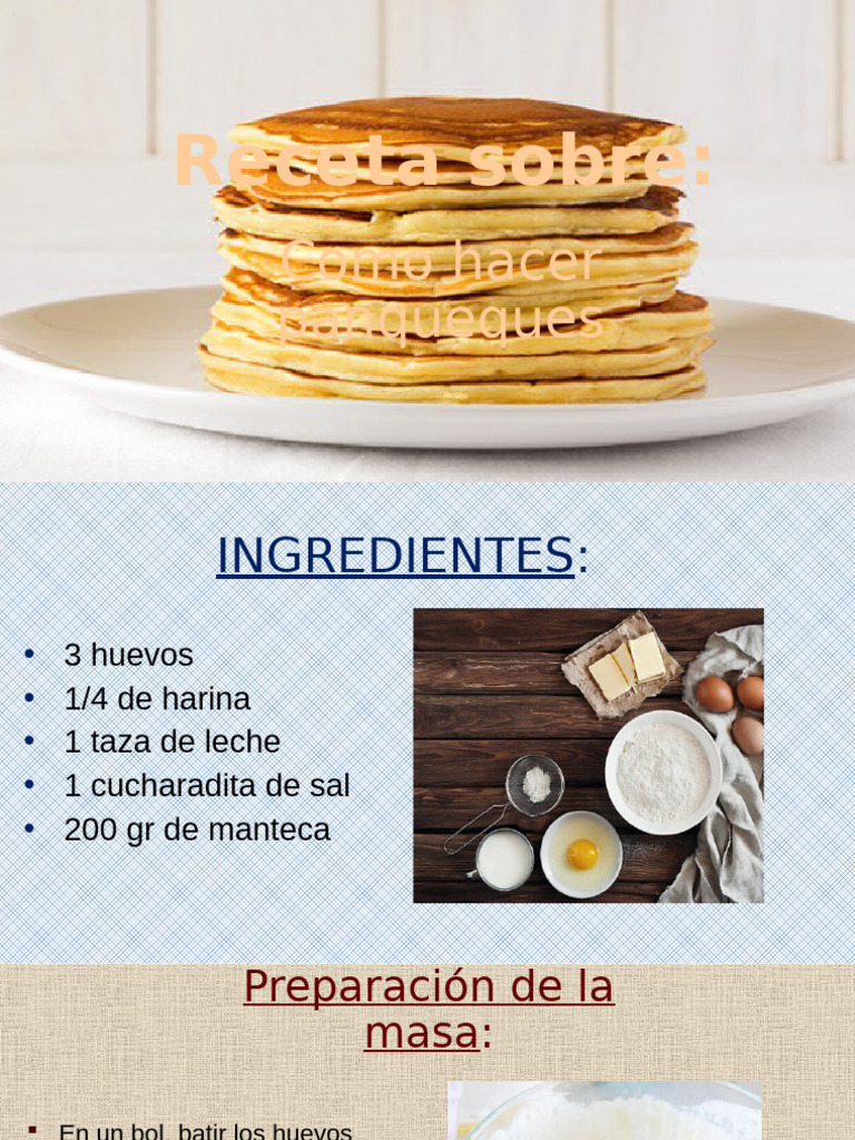 Receta fácil de panqueques caseros | PDF