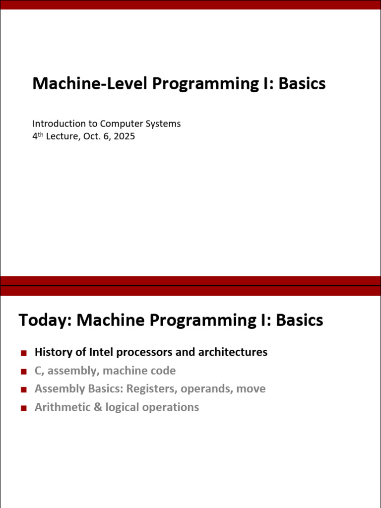 W03 Machine Basics | PDF | Central Processing Unit | Intel
