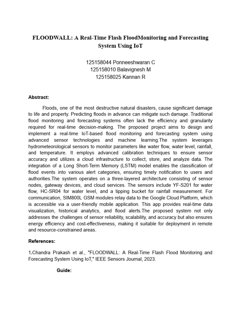 IoT-Based Real-Time Flood Monitoring System | PDF