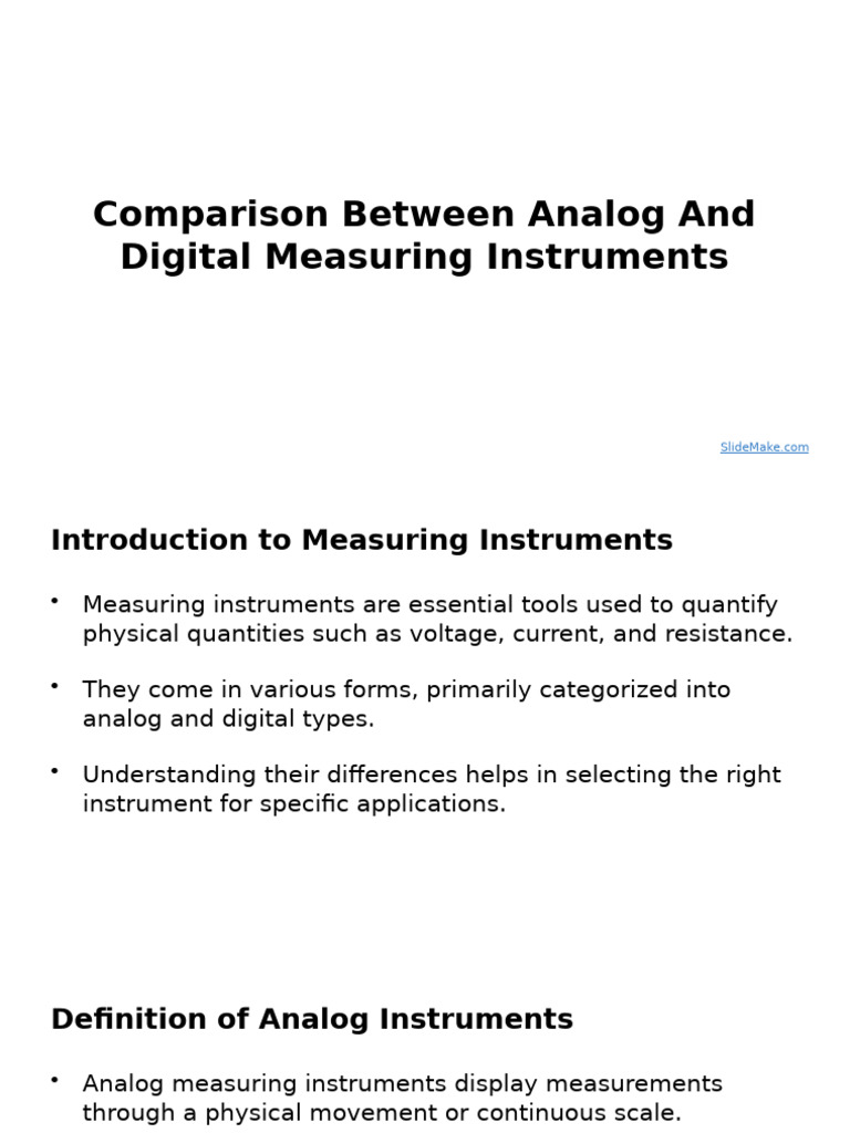 Analog vs Digital Measuring Instruments | PDF | Instrumentation ...