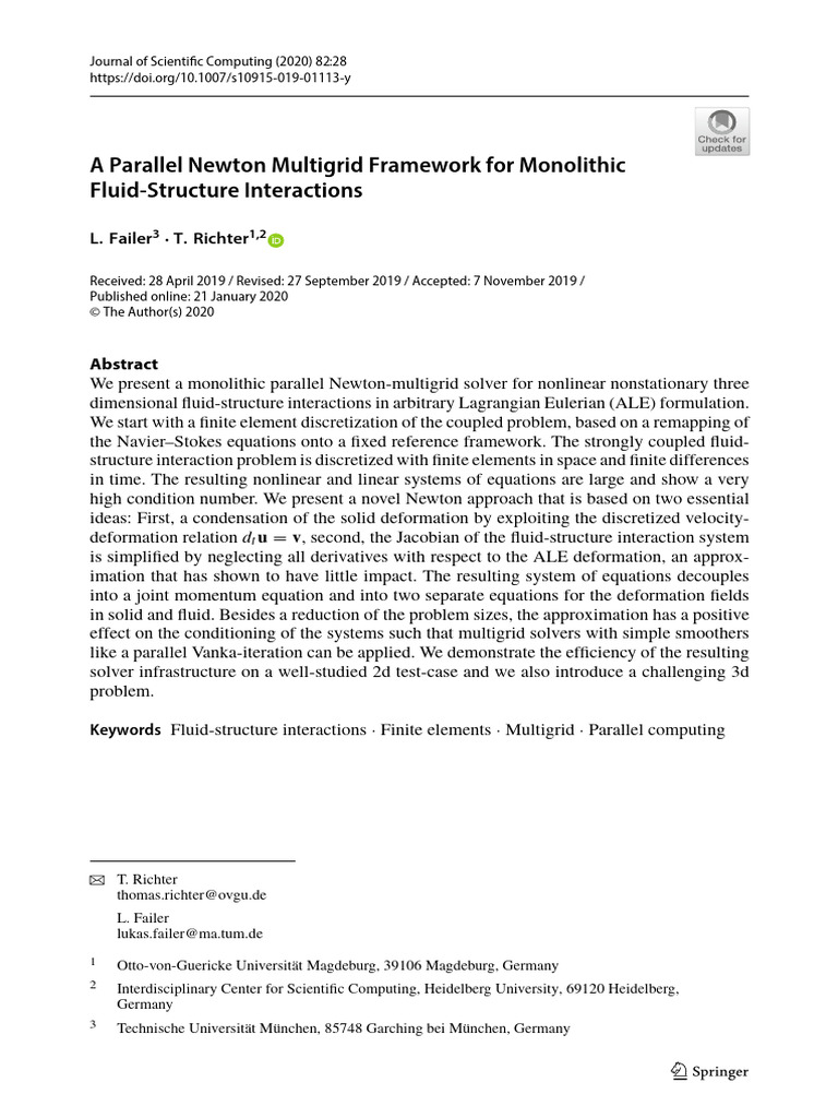 Failer-2020-A Parallel Newton Multigrid Framew | PDF | Matrix ...