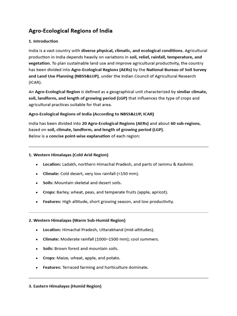 Agro Ecological Zone India[1] | PDF | Agriculture | Crops