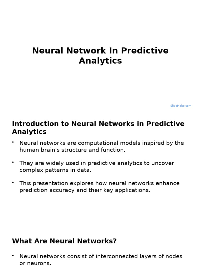 Neural Networks in Predictive Analytics | PDF | Computational ...