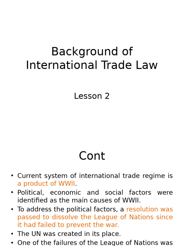 Overview of International Trade Law | PDF | General Agreement On ...