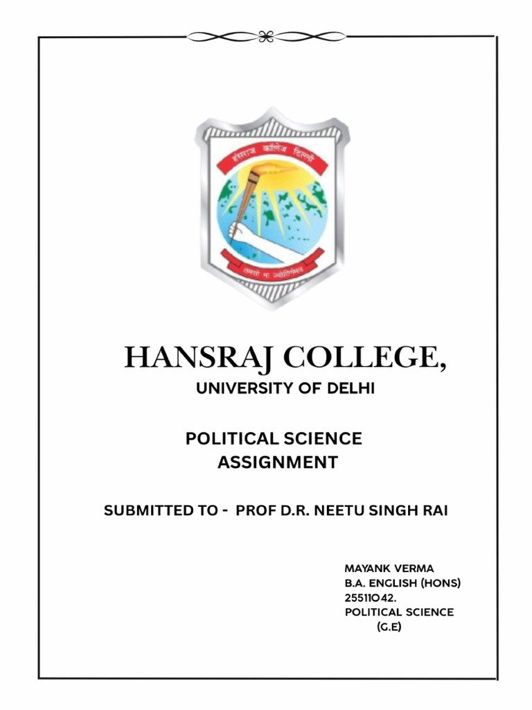 Political Science Assignment | PDF