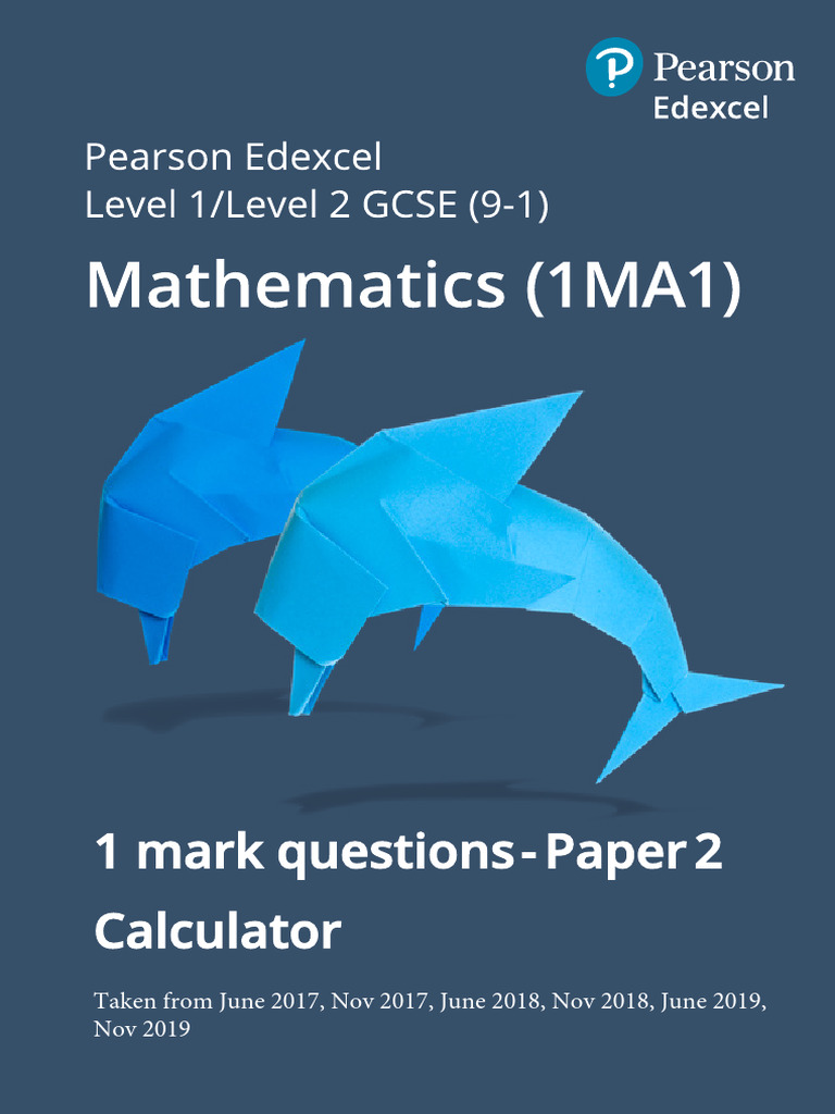1 Mark Questions - Paper 2 Guide | PDF | Mathematics