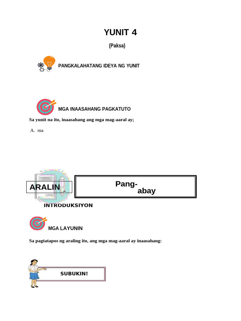 Yunit 4 - Aralin 2 | PDF