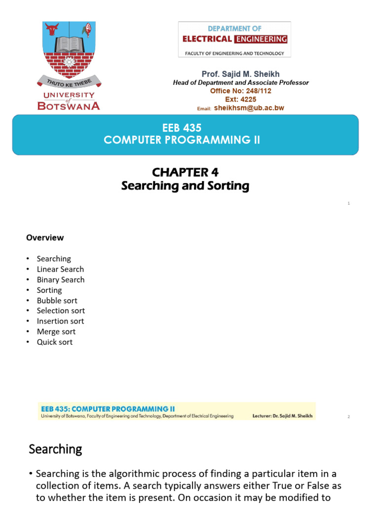 Searching and Sorting Algorithms in Python | PDF | Algorithms And Data ...