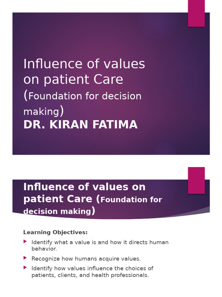 Values Impacting Patient Care Decisions | PDF | Value (Ethics ...